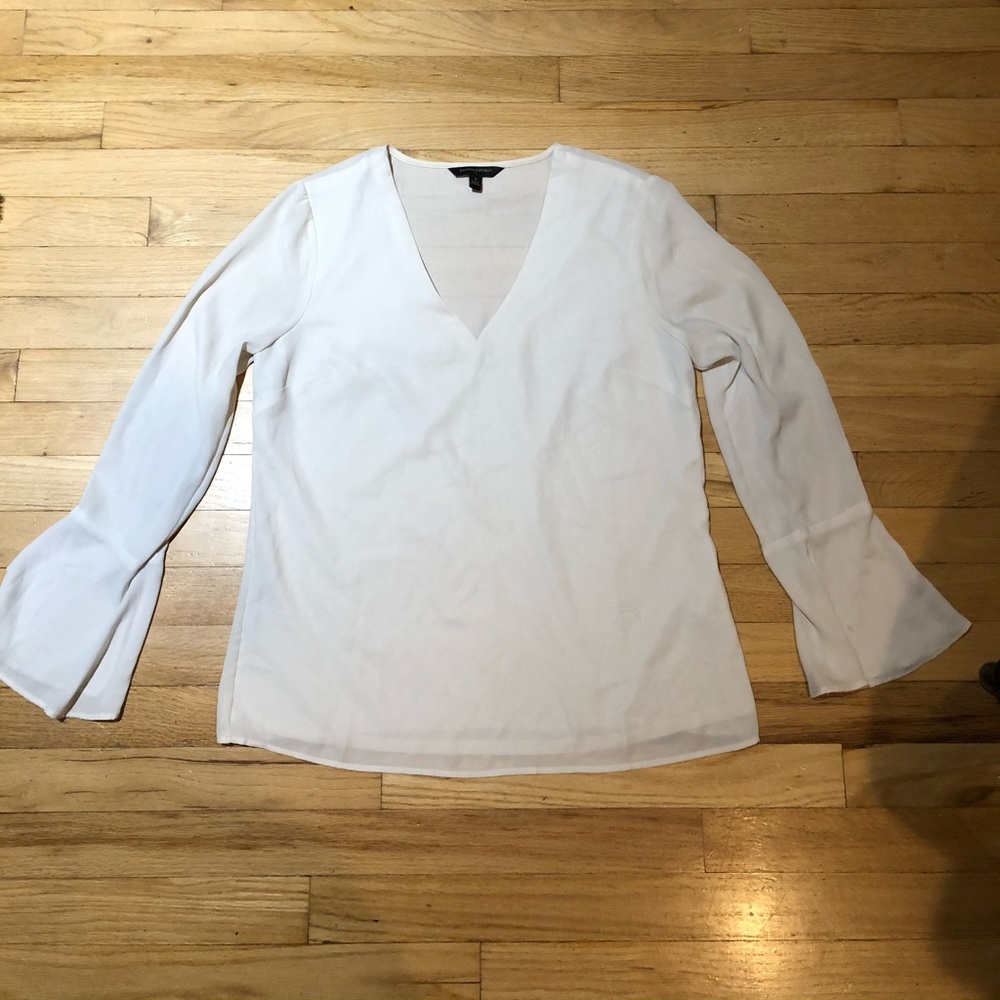 White bell sleeve blouse banana republic